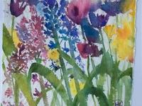 Joyful Spring flowers growing together