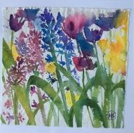 Joyful Spring flowers growing together