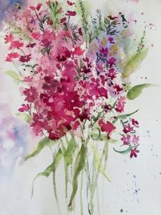 A mass of pink blooms